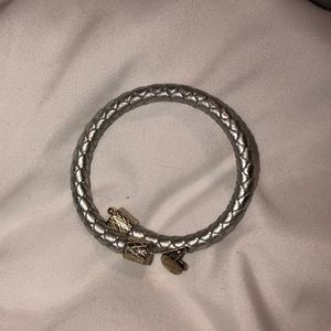 Silver leather rope Alex and ani bangle